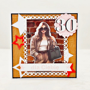 Kartka urodzinowa na 30 urodziny dla kobiety ręcznie robiona kartka handmade