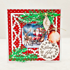 Ręcznie robiona kartka bożonarodzeniowa ze Świętym Mikołajem - kartka świąteczna handmade na Boże Narodzenie